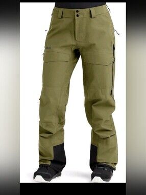 Dakine Unisex Olive Green Cargo Snow Pants Recco with Black Reinforcements Nwot
